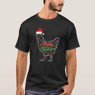 T-shirt Joyeux Noël Poulet Drôle Poulet Chapeau de Père No