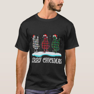 T-shirt Joyeux Noël Poulet Feux de Noël Ornement S
