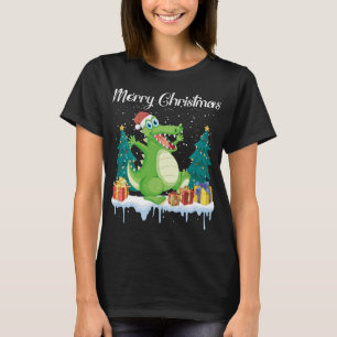 T-shirt Joyeux Noël pour les femmes Noël Père Noël Alligat