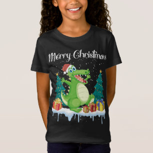 T-Shirt Joyeux Noël pour les femmes Noël Père Noël Alligat