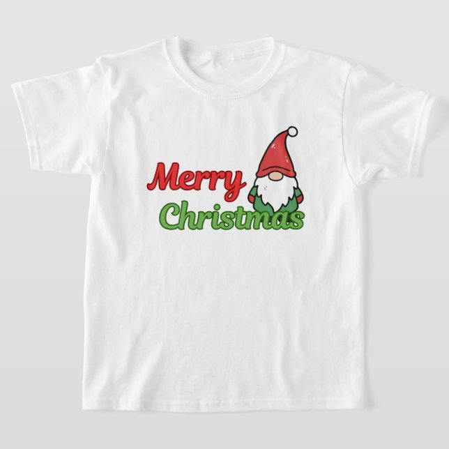 T-shirt "Joyeux Noël" pour les vacances des enfants  (Poser)