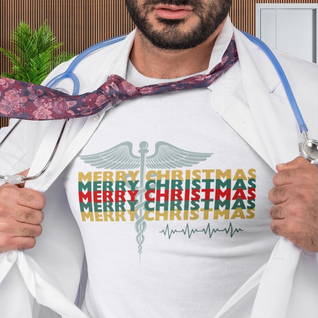 T-shirt Joyeux Noël professionnel Médicale (Available in different apparel types, colors, etc. )