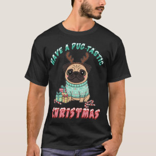 T-shirt Joyeux Noël Pug-tastique