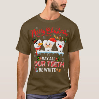 T-shirt Joyeux Noël Que tout votre soit blanc Dental Hy