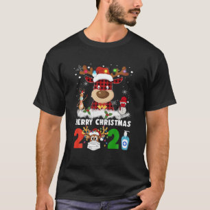 T-shirt Joyeux Noël Reindeer 2021 Père Noël Pajamas Famill
