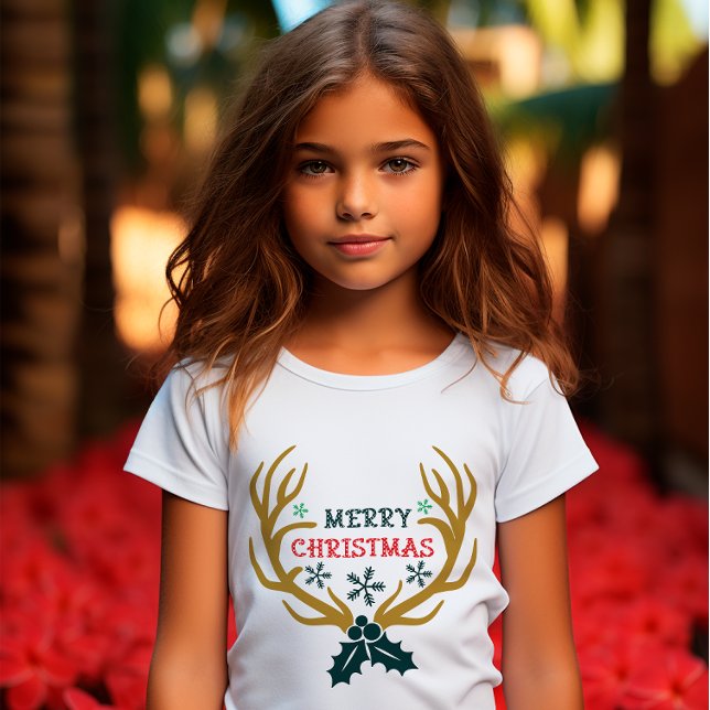T-Shirt Joyeux Noël ReindeerFlacons de neige (Créateur téléchargé)