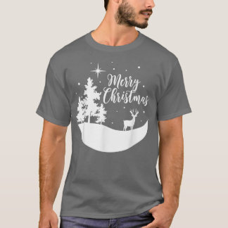 T-shirt Joyeux Noël Reinder Arbre de Noël Neige Joyeux
