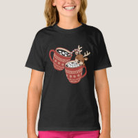 Joyeux Noël Renne Mignon Famille Noël Café