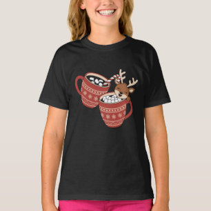 T-shirt Joyeux Noël Renne Mignon Famille Noël Café 