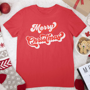 T-shirt Joyeux Noël rétro Rouge classique