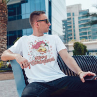 Joyeux Noël Retro Typographie Père Noël Pink Casqu