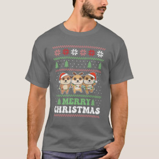 T-shirt Joyeux Noël Retro Vilain Noël Meerkat retro