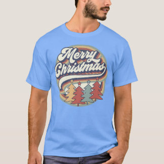 T-shirt Joyeux Noël Retro Vintage avec sapin de Noël
