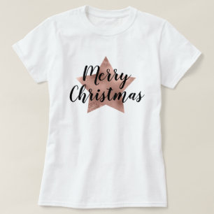 T-shirt Joyeux Noël Rose Gold Rose Star