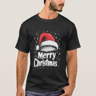 T-shirt Joyeux Noël Rouge Chapeau Noël Joyeux Famille de N