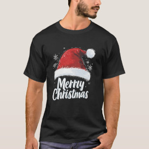 T-shirt Joyeux Noël Rouge Père Noël Chapeau Noël Famille H