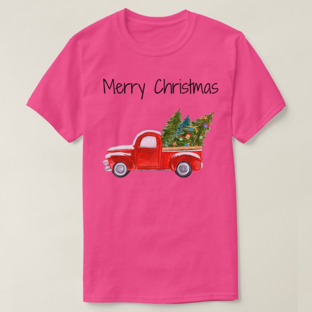 T-shirt Joyeux Noël Rouge Piste de Noël avec Noël (Design devant)