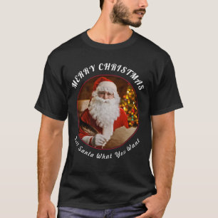T-shirt Joyeux Noël Rouge Santa Clause Arbre de Noël