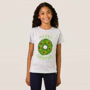T-Shirt Joyeux Noël Rouge Vert Holly Wreath Xmas Cookie