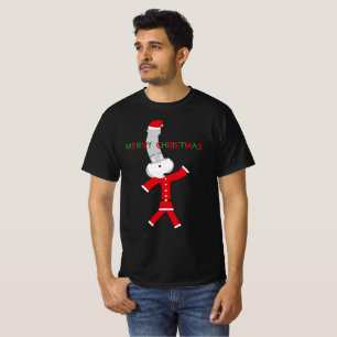 T-shirt joyeux Noël rouge vert santa claus caractère