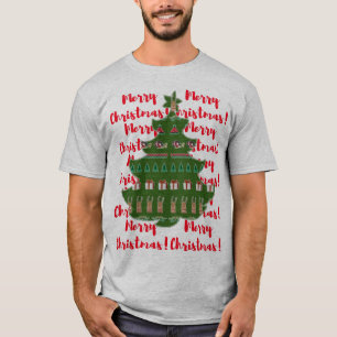 T-shirt Joyeux Noël Rouge Vert sapin de Noël