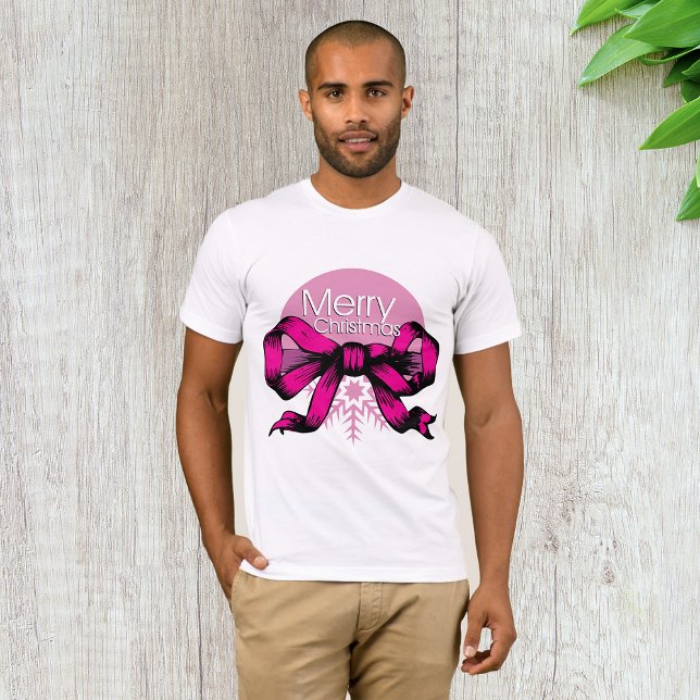 T-shirt Joyeux Noël Ruban Rose (Créateur téléchargé)
