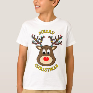 T-shirt Joyeux Noël, Rudolph le renne à nez rouge