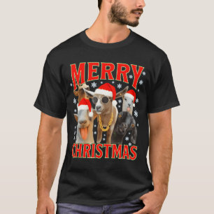 T-shirt Joyeux Noël Santa Chèvre Drôle Xmas Chèvres Bootle