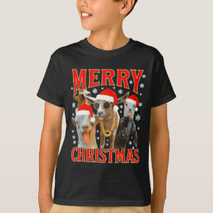 T-shirt Joyeux Noël Santa Chèvre Drôle Xmas Chèvres Bootle