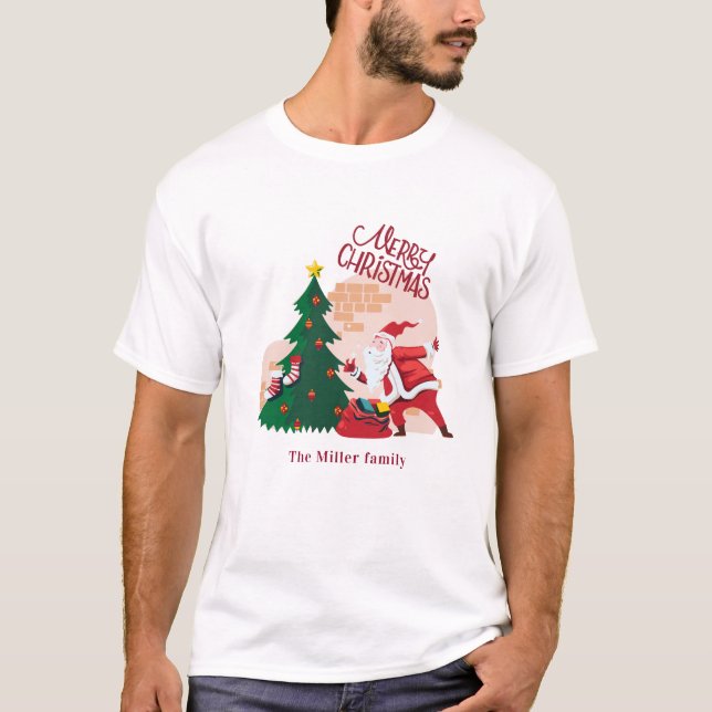 T-shirt joyeux noël santa claus vacances monogramme (Devant)