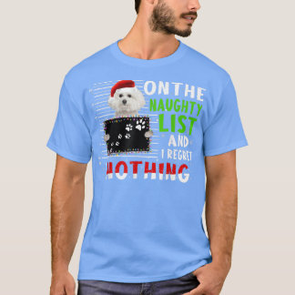 T-shirt Joyeux Noël Santa Hat Poodle Funny Naughty Xma