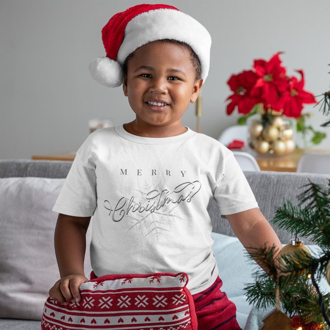 T-Shirt Joyeux Noël Silver Snowflake (Merry Christmas Silver Snowflake T Shirt. )