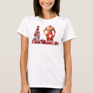 T-shirt Joyeux Noël SlipperyJoe rouge blanc argent cadeau