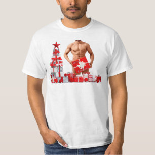 T-shirt Joyeux Noël SlipperyJoe rouge blanc argent cadeau