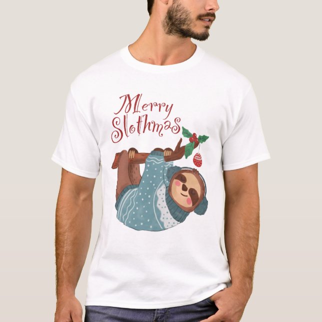 T-shirt Joyeux Noël Slothmas (Devant)