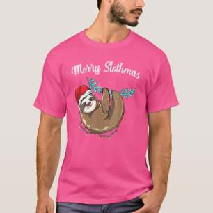 T-shirt Joyeux Noël Slothmas fentes Pyjama fun Noël