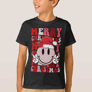 T-shirt Joyeux Noël Smile Face Père Noël Casquette Super