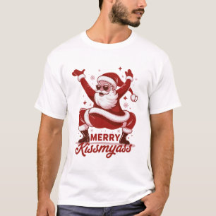 T-shirt Joyeux Noël Snarky Kissmyass Sarcastique Santa