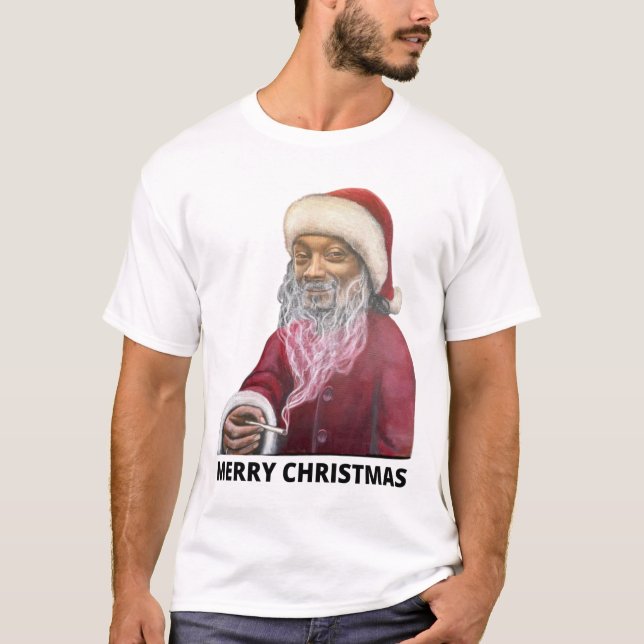 T-shirt Joyeux Noël Snoop Dog Père Noël Klaus Costume 3234 (Devant)