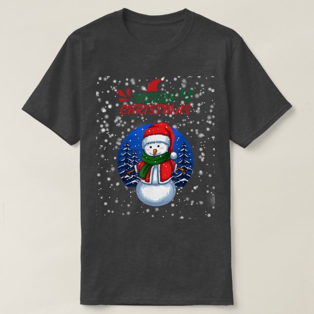 T-shirt Joyeux Noël Snowman Snow Holidays  (Design devant)