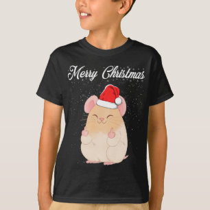 T-shirt Joyeux Noël Souris Doigt Moyen Rude Xmas Vilain