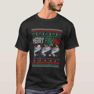 T-shirt Joyeux Noël Sweater Poisson Trois Santa Renne Elfe