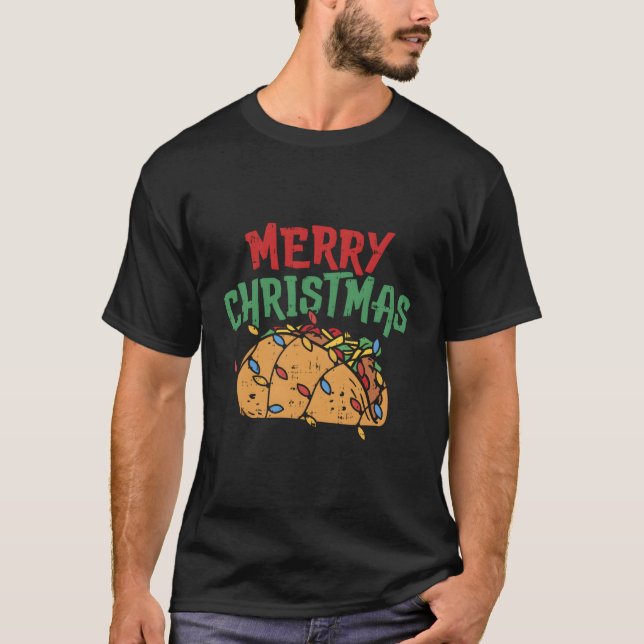 T-shirt Joyeux Noël Taco mexicain Lover Foodie cadeau (Devant)