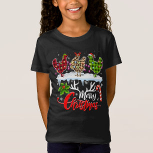 T-Shirt Joyeux Noël Trois Buffles de Poulet Rouge léopard