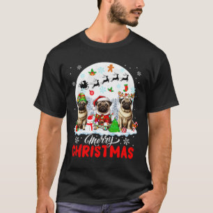 T-shirt Joyeux Noël Trois Père Noël Elf Reindeer Carlins O