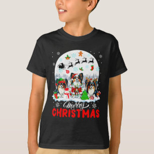 T-shirt Joyeux Noël Trois Père Noël Elf Reindeer Papillons