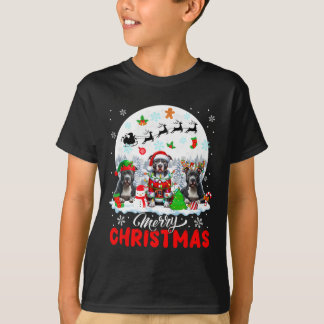 T-shirt Joyeux Noël Trois Père Noël Elf Reindeer Pit Bulls