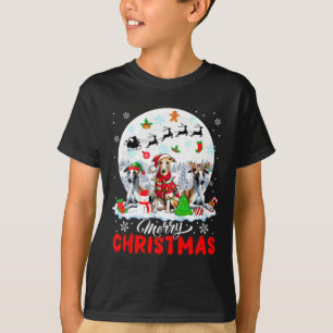 T-shirt Joyeux Noël trois Père Noël Elf Reindeer Whippets