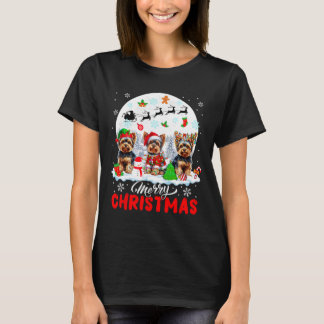 T-shirt Joyeux Noël Trois Père Noël Elf Reindeer Yorkshire
