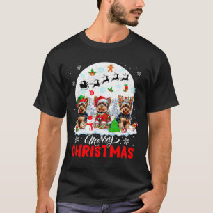 T-shirt Joyeux Noël Trois Père Noël Elf Reindeer Yorkshire